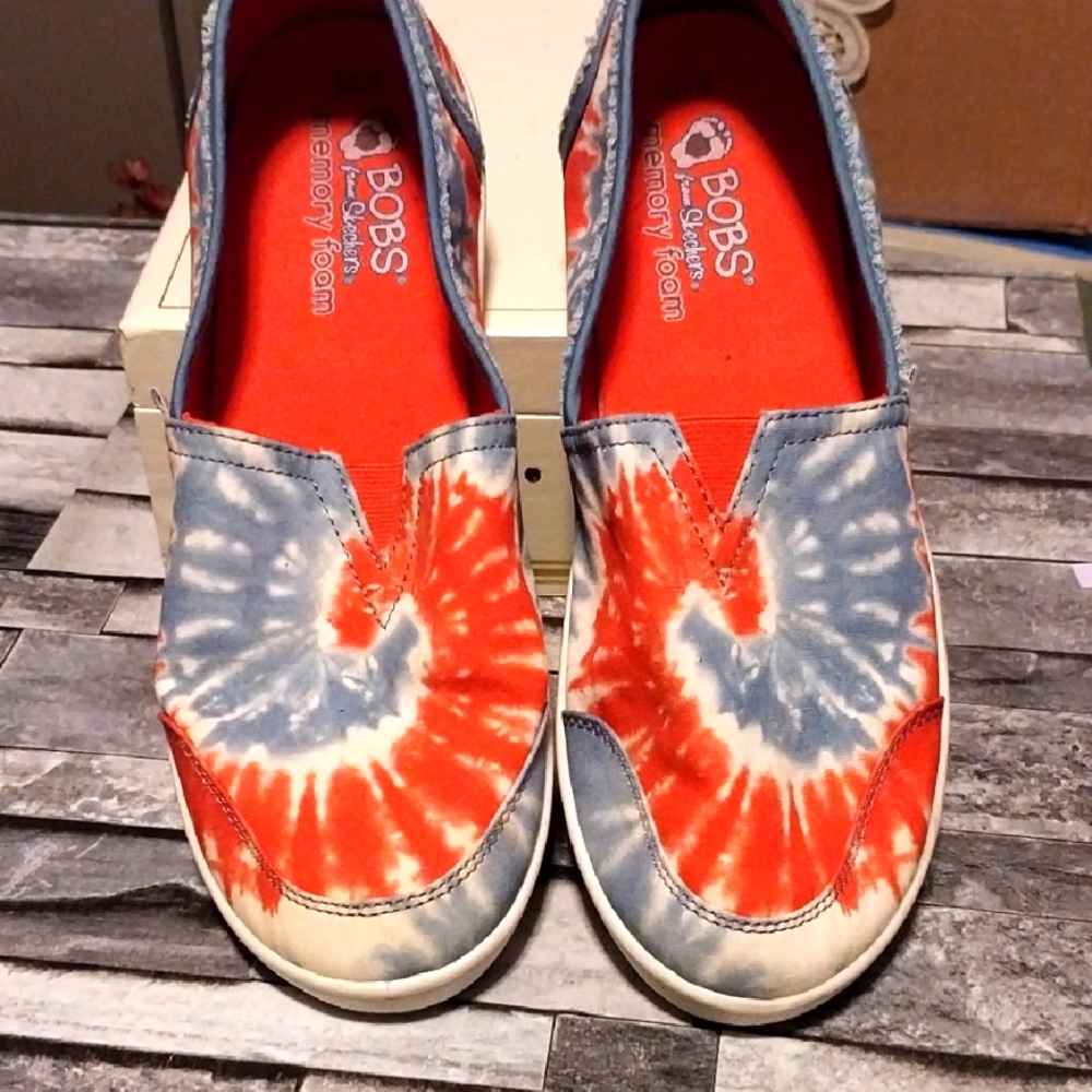 Bobs by kechers Red White and Blue Tie-Dye Sneakers